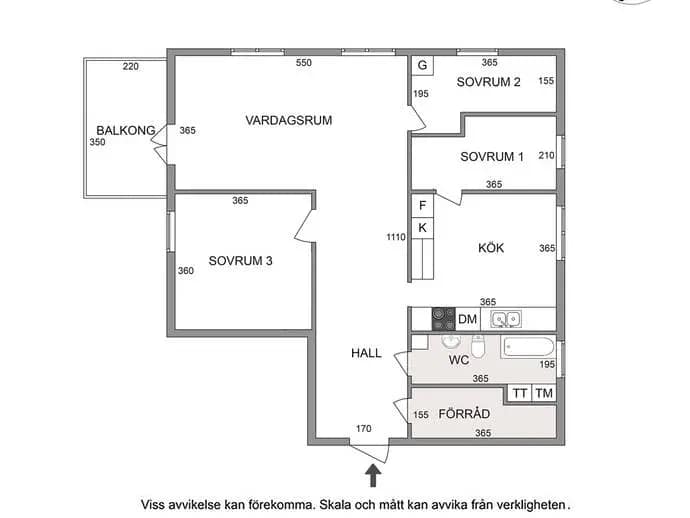 Floor plan for Klockarlötsvägen 26