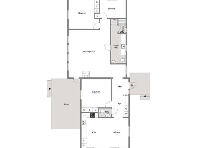 Floor plan for Gamlavägen 17