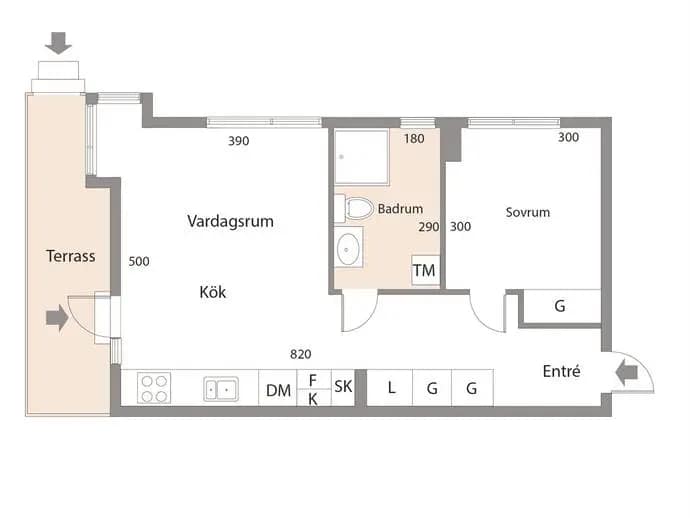 Floor plan for Gullringsgatan 2A