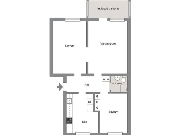 Floor plan for Åkergränd 12