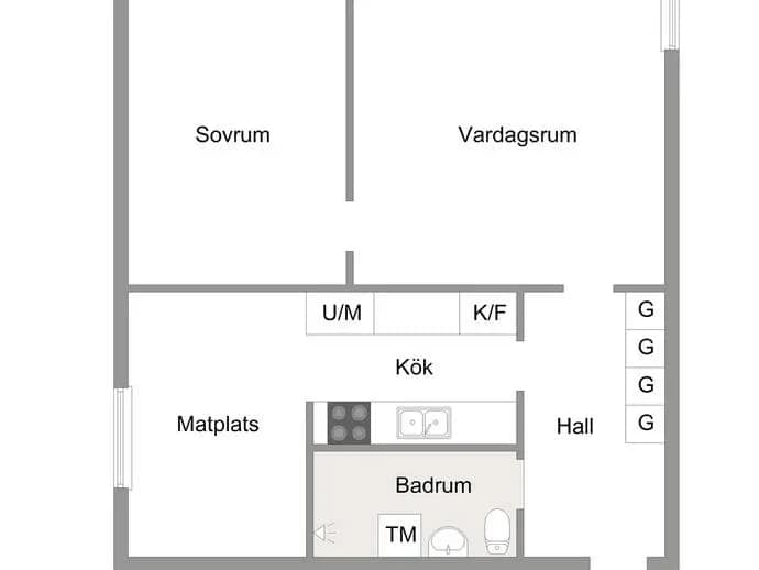 Floor plan for Linnévägen 23C