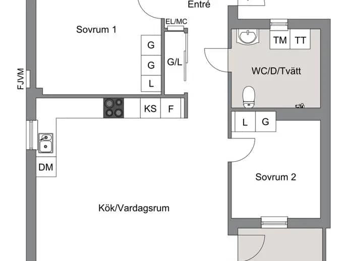 Floor plan for Kavaljersvägen 12L