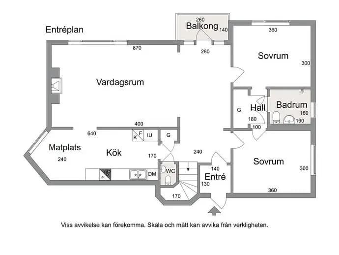 Planritning för Hagagatan 18A