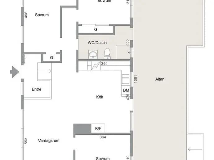 Floor plan for Slåttervägen 3