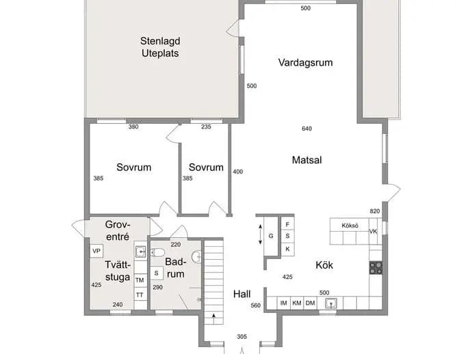 Floor plan for Aroniavägen 8