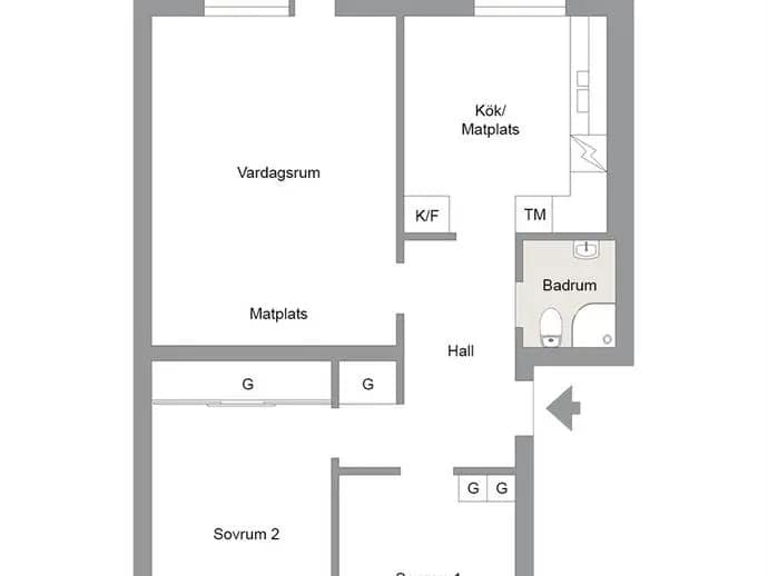Planritning för Västerliden 3 B