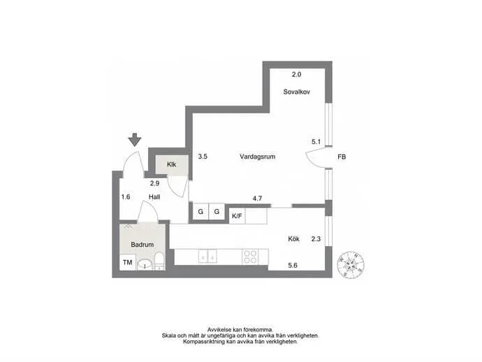 Floor plan for Marsvägen 10