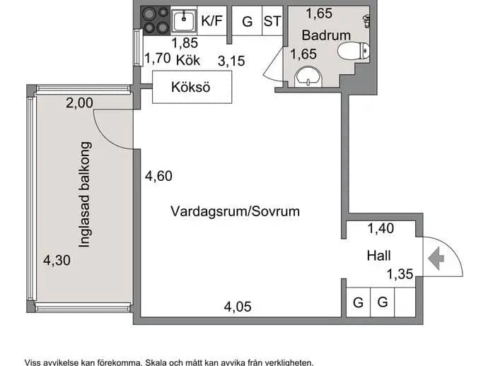 Floor plan for Bryggartorpsgatan 15