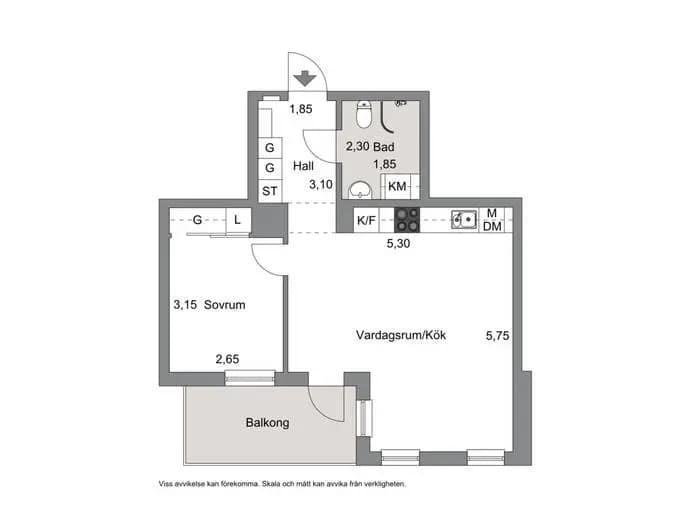 Planritning för Bryggerivägen 1B