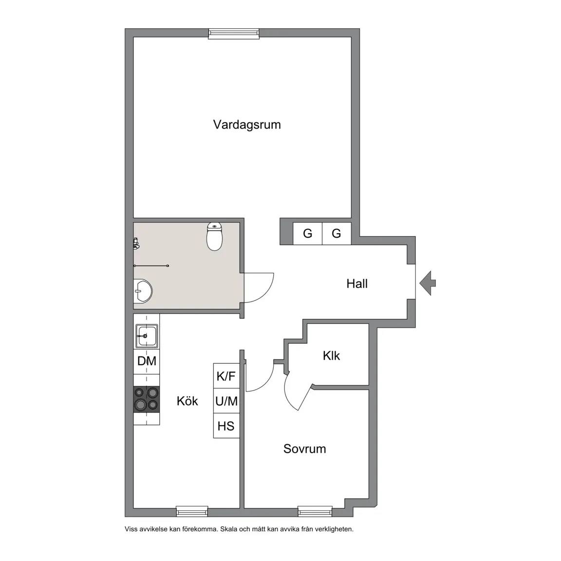 Floor plan for Södra Kyrkogatan 11