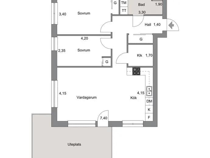 Planritning för Glasbygatan 19