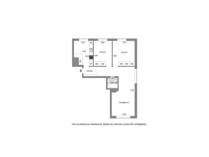 Floor plan for Vasavägen 3