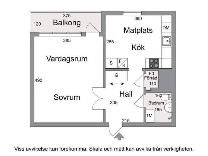 Floor plan for Nyforsgatan 28A