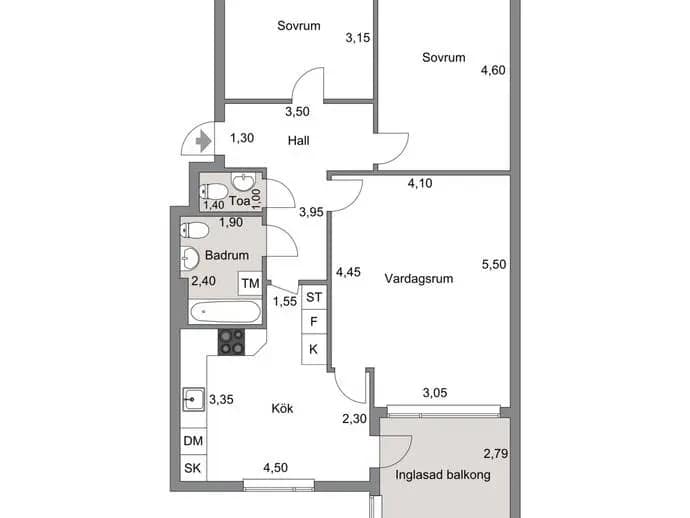 Floor plan for Måstavägen 21C