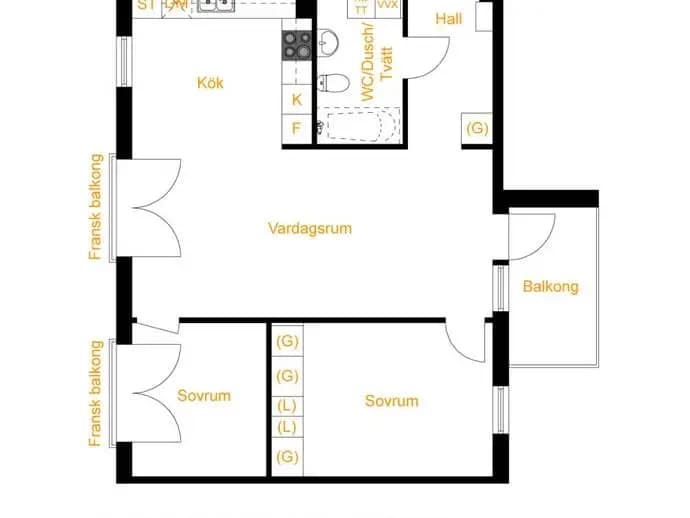 Floor plan for Kista Alléväg 35, 3tr