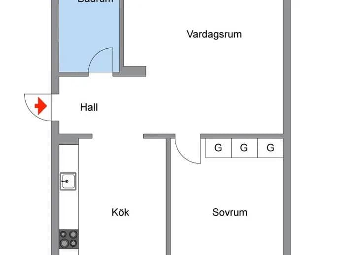 Floor plan for Linvägen 4