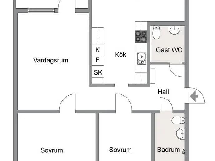 Planritning för Hallonvägen 34