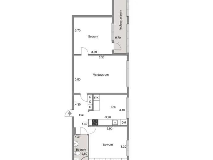 Floor plan for Rosengatan 10