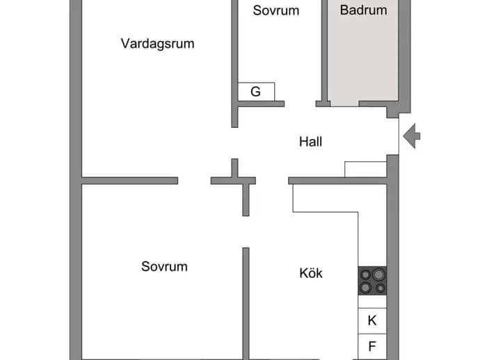 Floor plan for Nystadsgatan 5, Vån 3
