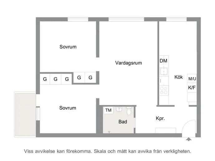 Floor plan for Kronetorpsgatan 46D