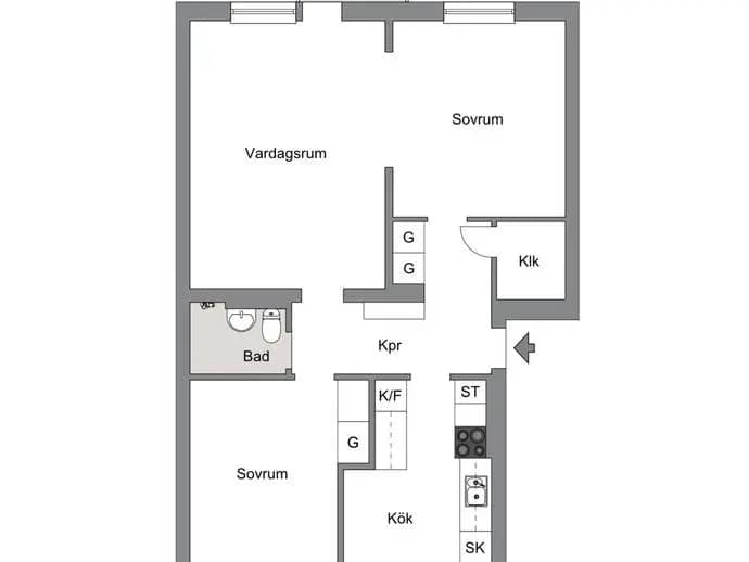 Planritning för Kaptensgatan 23A