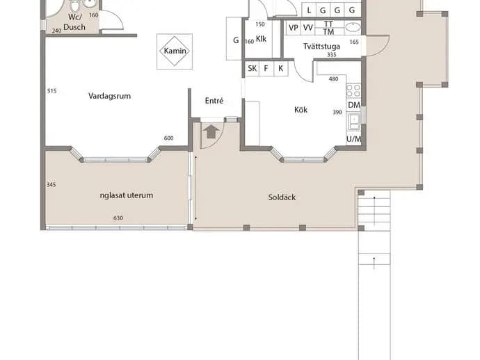 Floor plan for Slipvägen 13B