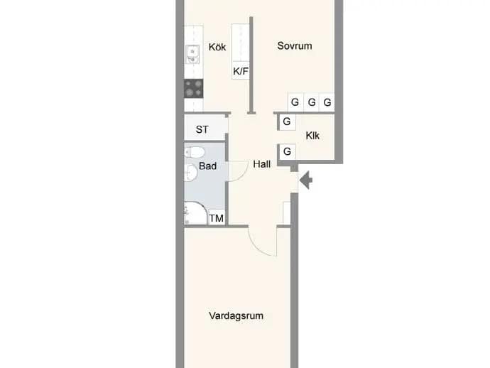 Planritning för Björklundsgatan 5B