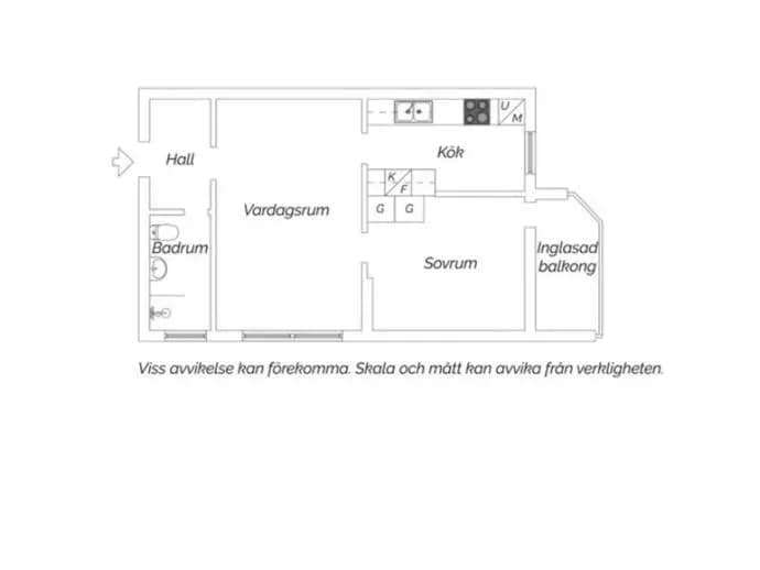Floor plan for Södra Hunnetorpsvägen 63A