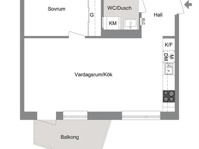 Floor plan for FLYGFÄLTSVÄGEN 13
