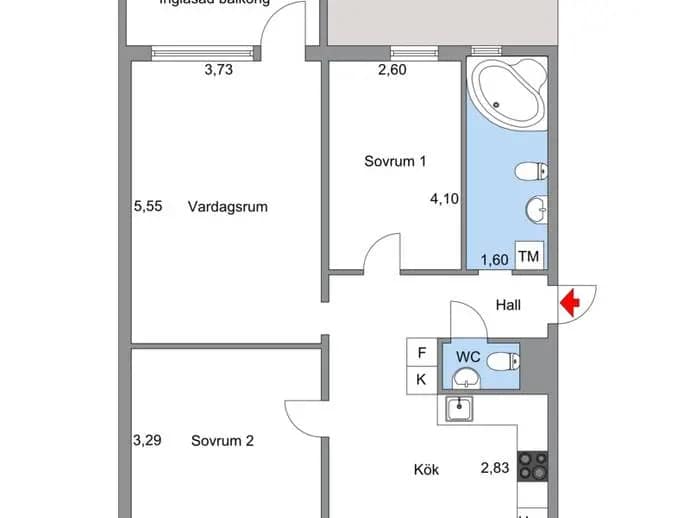 Floor plan for Linvägen 12 Markplan