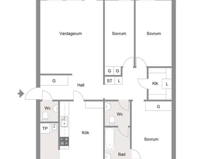 Floor plan for Axvägen 63