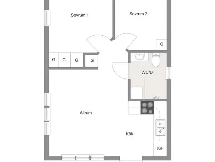 Floor plan for Sanda Stora Varbos 840, stuga 19