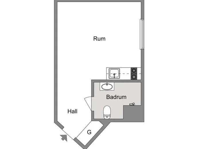 Floor plan for Hagvägen 6A, 1tr