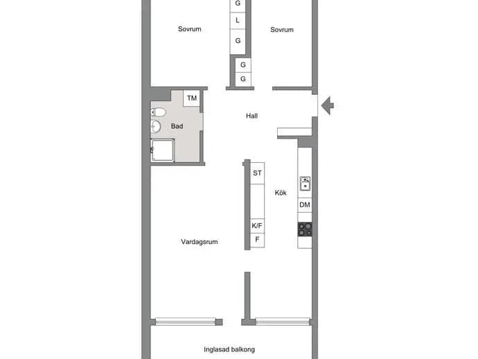 Floor plan for Myntgatan 5F