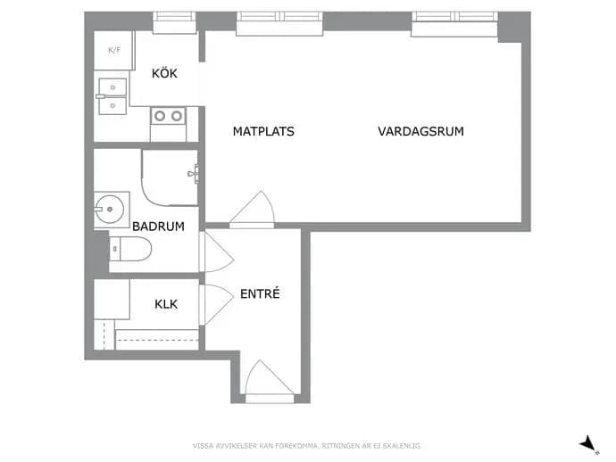 Floor plan for Malmögatan 3C