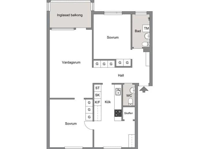 Floor plan for Prästgårdsvägen 3 C