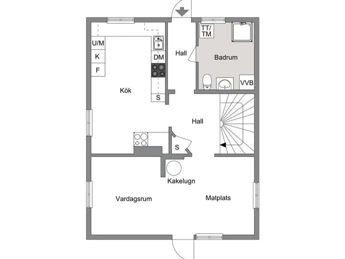 Planritning för Bäckavägen 3