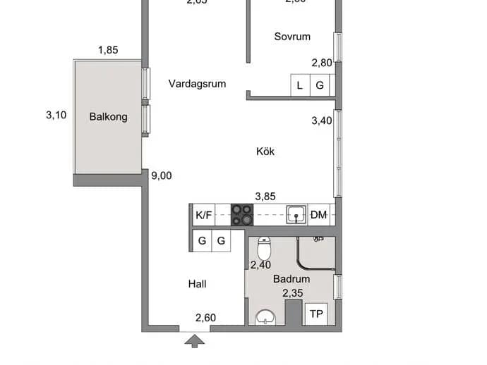 Floor plan for Ursviks Allé 35 - vån 5/5