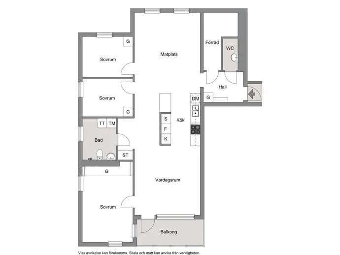 Planritning för Centralvägen 2 E lgh 1204