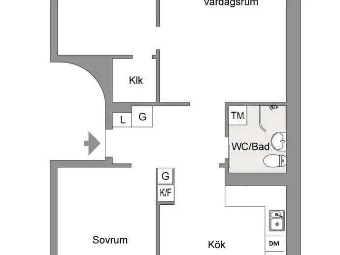 Planritning för Hackstavägen 16 A