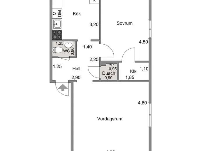 Floor plan for Engelbrektsgatan 16A