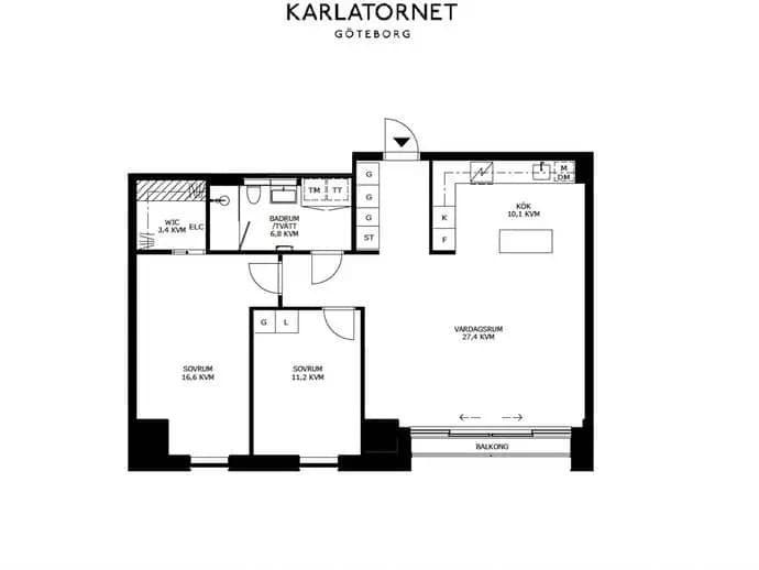 Floor plan for Lodjursstråket 1