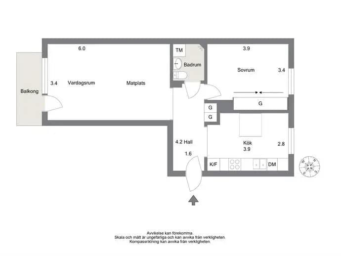 Planritning för Villagatan 21A