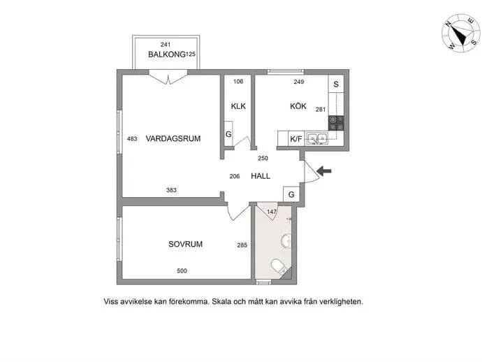 Planritning för Domarvägen 1
