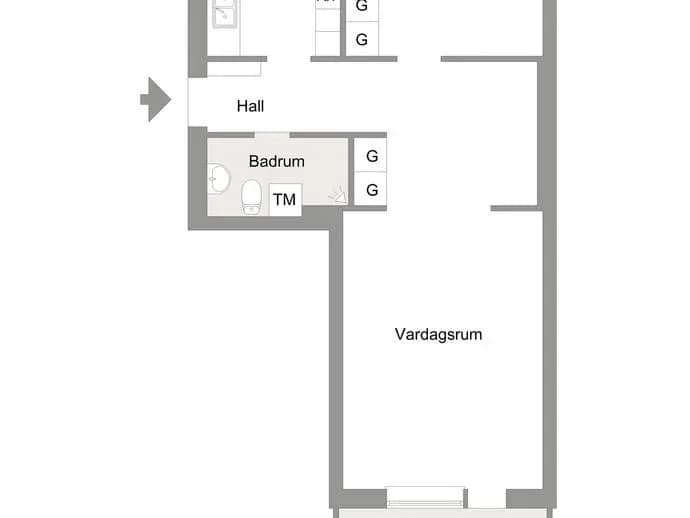 Planritning för Högbovägen 6B