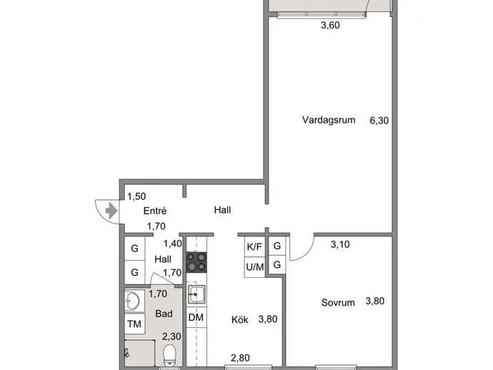 Floor plan for Skolgatan 9B