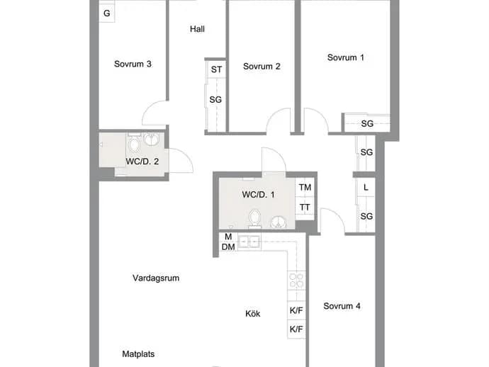 Planritning för Vetefältsgatan 17B
