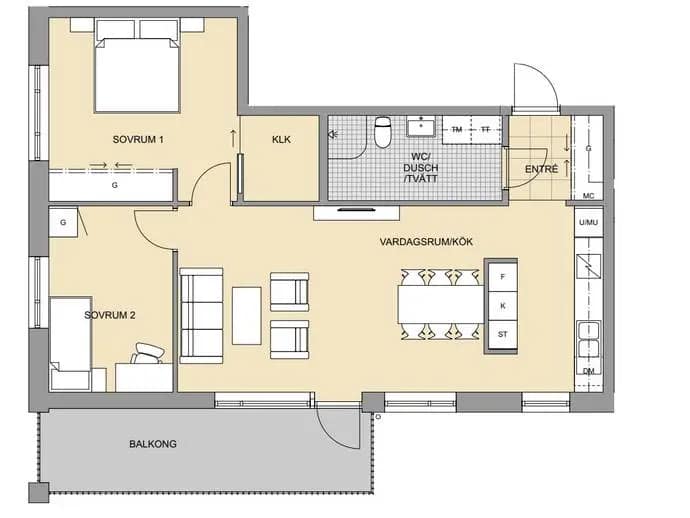 Floor plan for Ester Kvarnströms gata 9