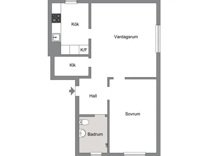 Floor plan for Knypplerskevägen 11, 1 tr