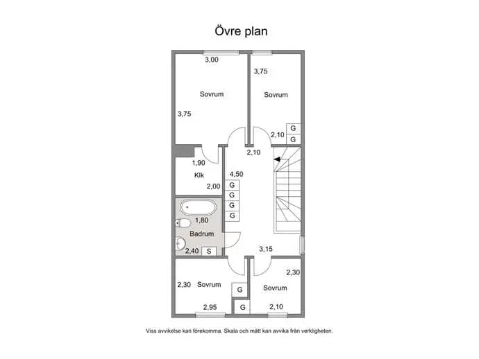 Floor plan for Silvervägen 13